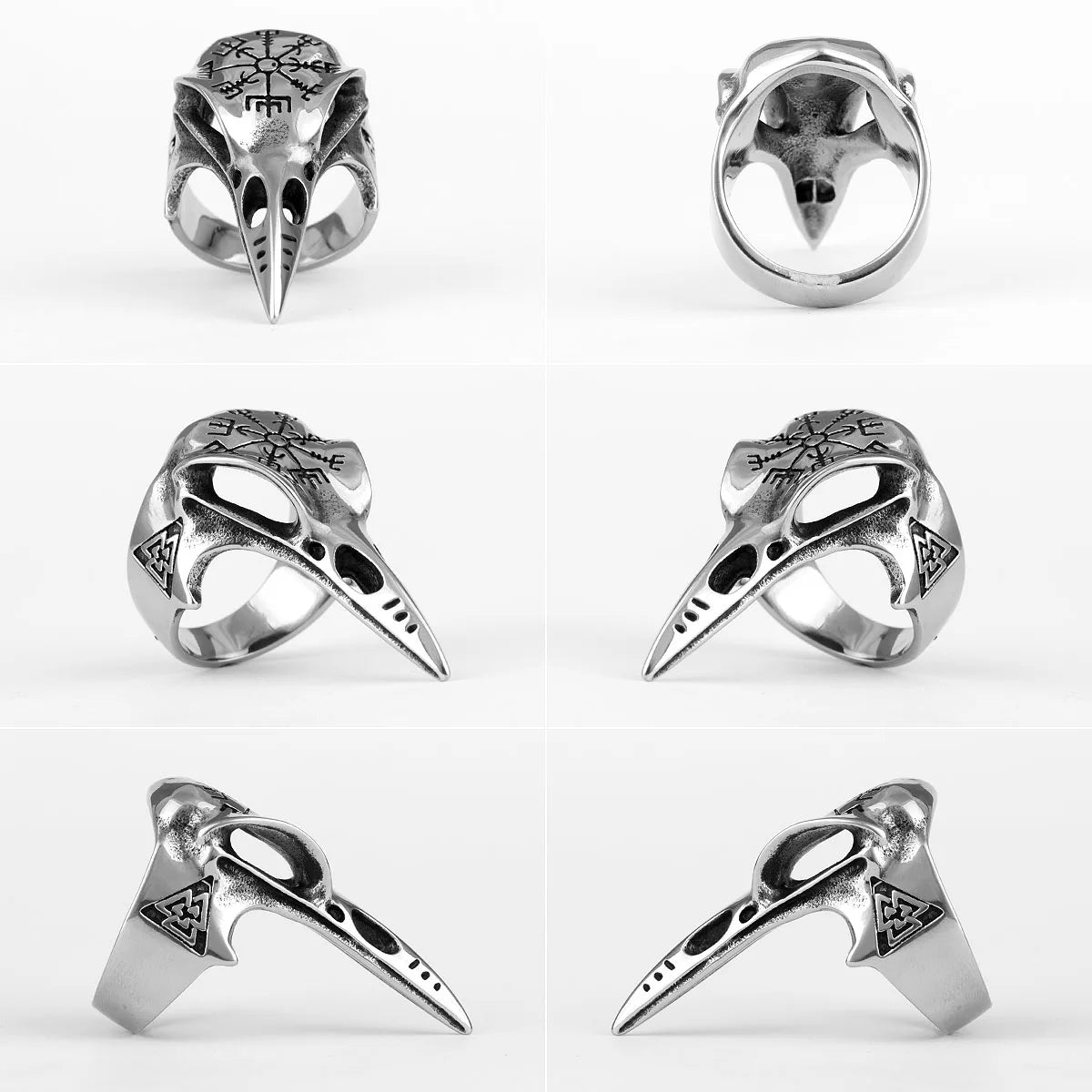 PENDRA Nordic Mythology Crow Steel Ring