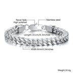 Stylish Stainless Steel Bali Foxtail Chain Bracelet for Men,Double Franco Link Chain Bracelets,Male Jewelry Gift for Dad Son