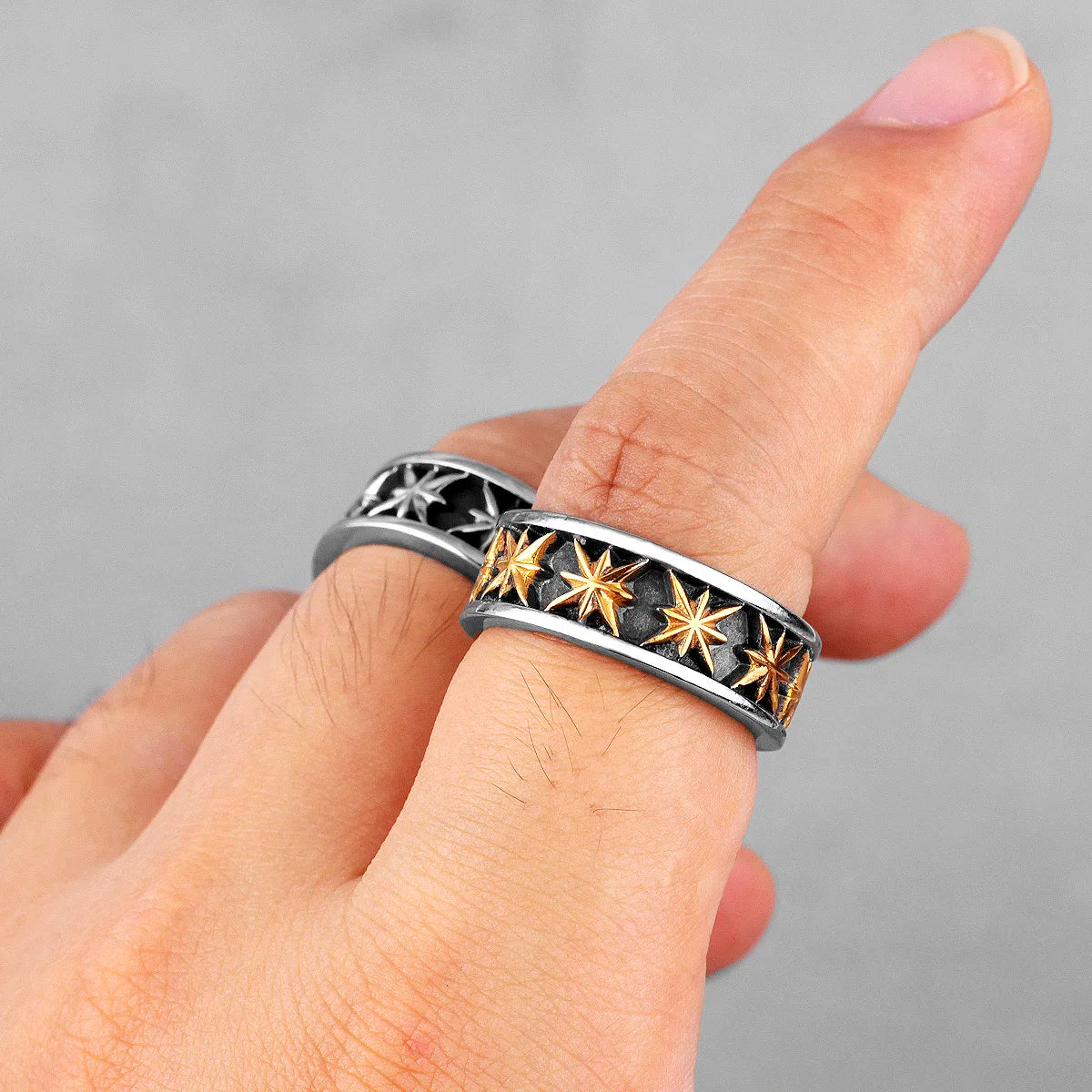 PENDRA Anise Star Maple Steel Ring