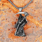 PENDRA Grim Reaper Scythe Steel Necklace