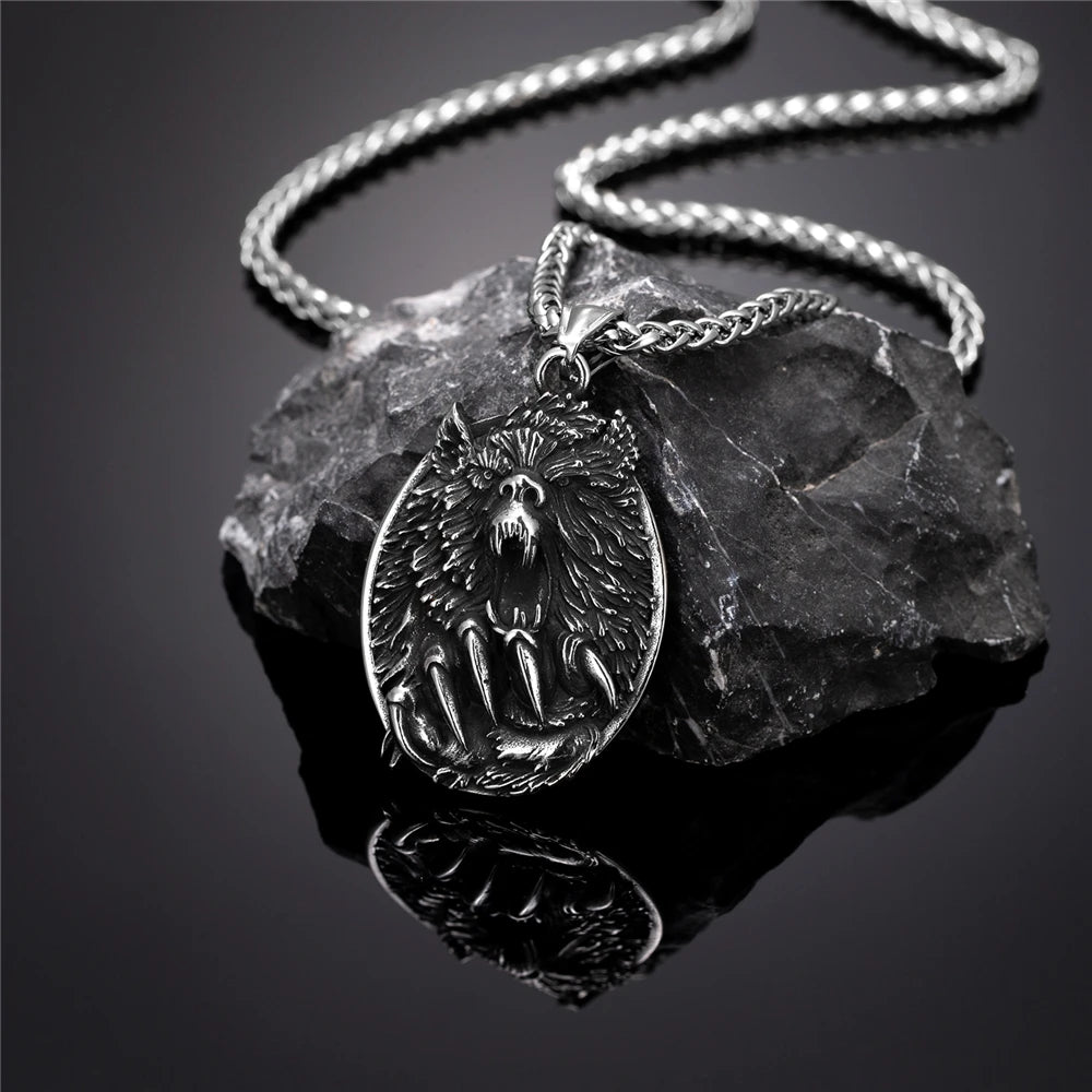 PENDRA Wolf Gold Celtic Necklace