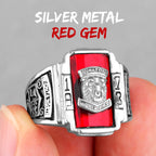 PENDRA Walton Tiger Rhinestone Steel Ring
