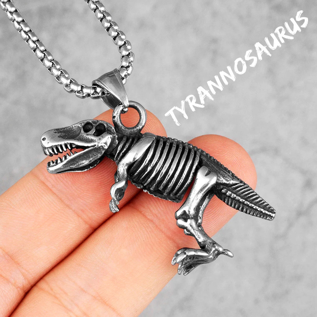 PENDRA Tyrannosaurus Dinosaur Fossil Steel Necklace