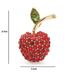 PENDRA Appella Little Red Rhinestone Apple Brooch