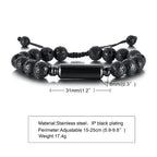 Men Urn Bracelet, Tiger's Eye and Lave Stone Bracelets Stash Capsule, Urns Jewelry for Ashes Cremation Brazalets