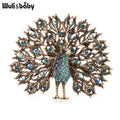 PENDRA Sparkling Peacock Multicolor Brooch