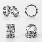 Polaris Star Polygon Flower Stainless Steel Mens Rings Simple Trendy for Male Boyfriend Biker Jewelry Creativity Gift Wholesale