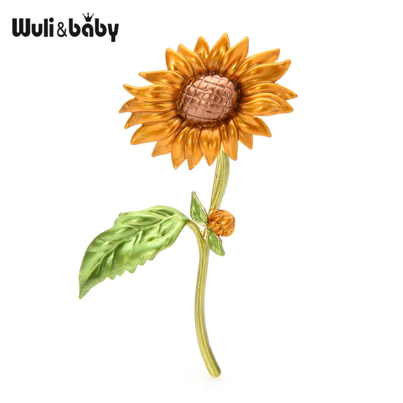 PENDRA Solara New Enamel Sunflower Brooch