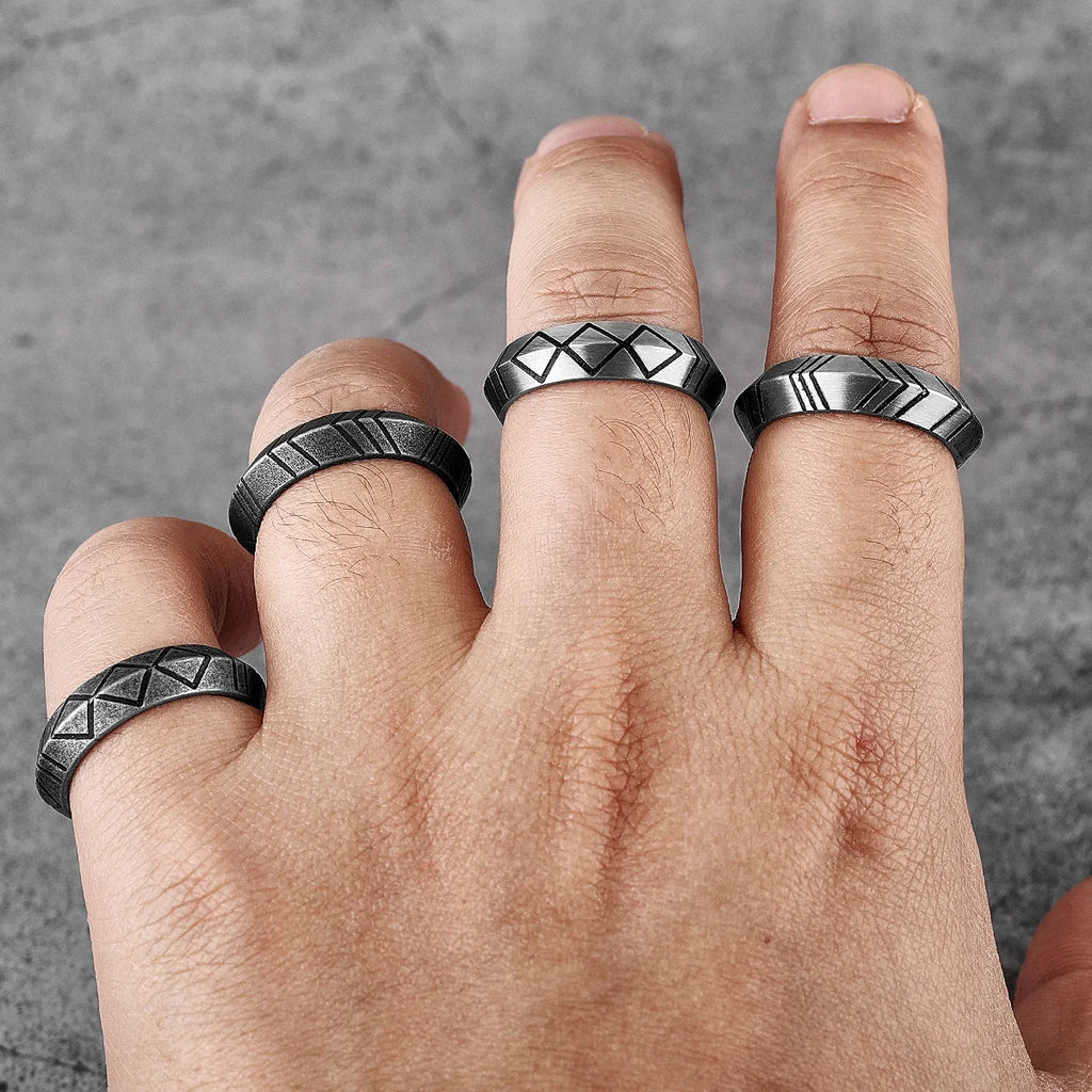 PENDRA Minimalist Stripe Boyfriend Steel Ring