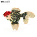 PENDRA Wear Red Hat Goldfish Brooch