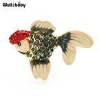 PENDRA Wear Red Hat Goldfish Brooch