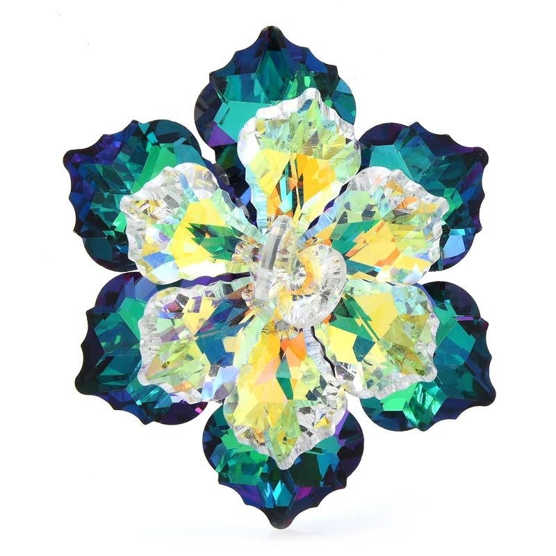 PENDRA Prism 14-Color Shining Glass Flower Brooch