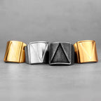 PENDRA Triangle Golden Boyfriend Steel Ring
