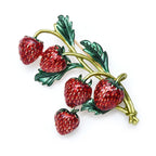 PENDRA Strawberrya Red Enamel Strawberry Brooch