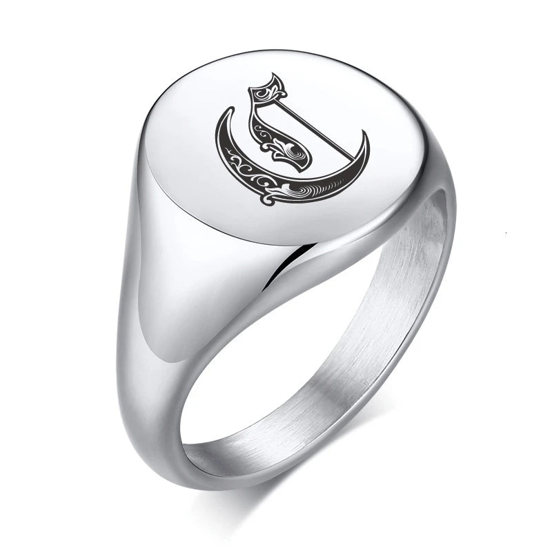 TRULY NOBLE ROYALTY PINKY RING NGRAVED SIGNET RING WITH PERSONALIZED SIGNATURE RING FOR STYLISH GENTLEMEN JEWELRY