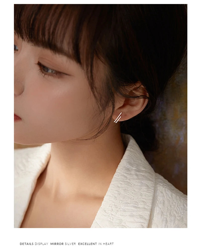 PENDRA Silver Double Layer Earrings