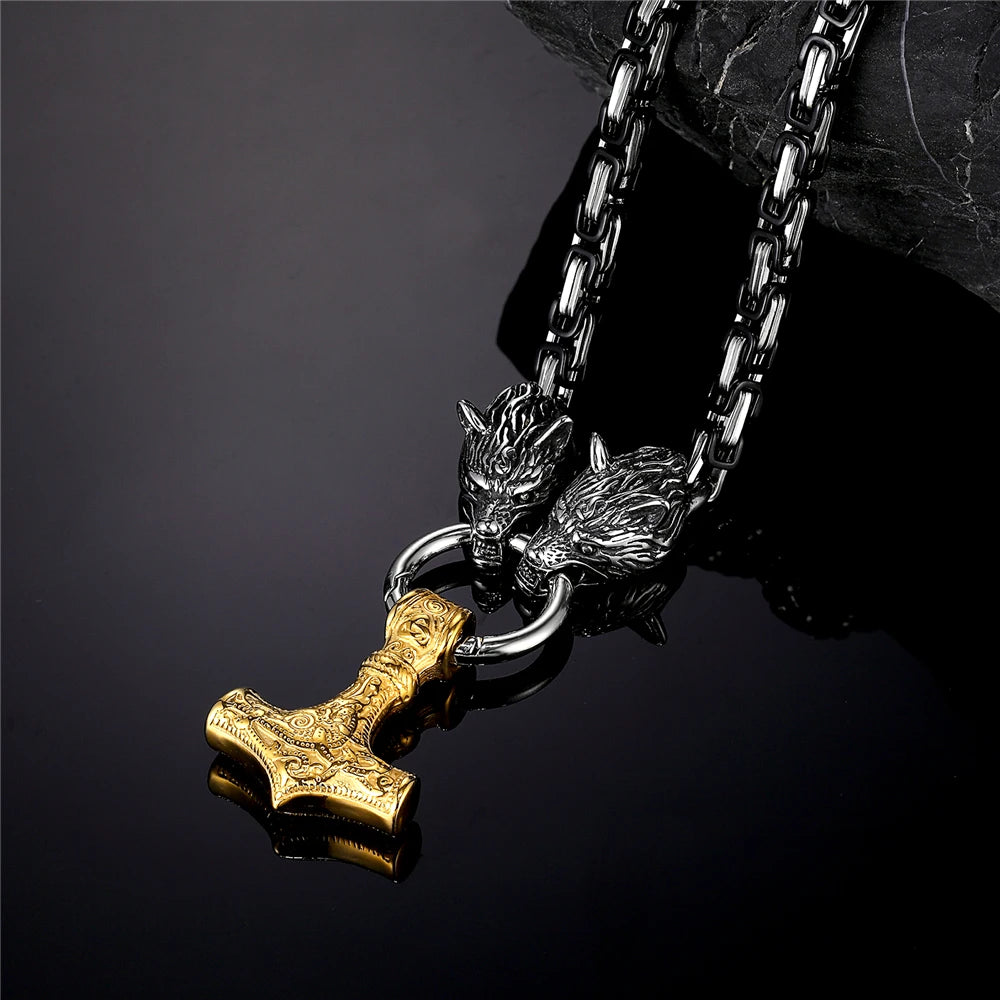 PENDRA Wolf Black Steel Necklace