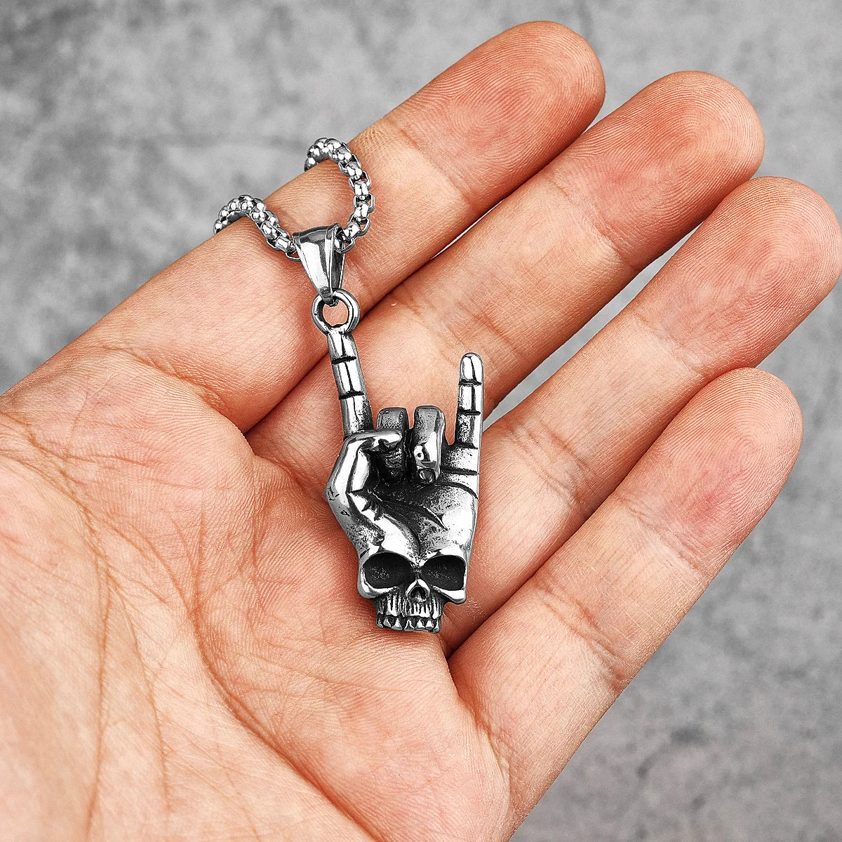 PENDRA Death Rock Gesture Steel Necklace