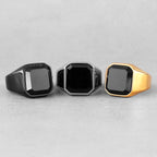 PENDRA Rhinestone Boyfriend Biker Steel Ring