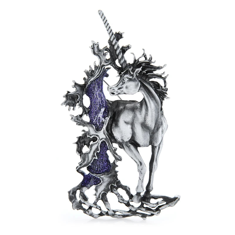 PENDRA Vintage Unicorn Fairy Horse Brooch