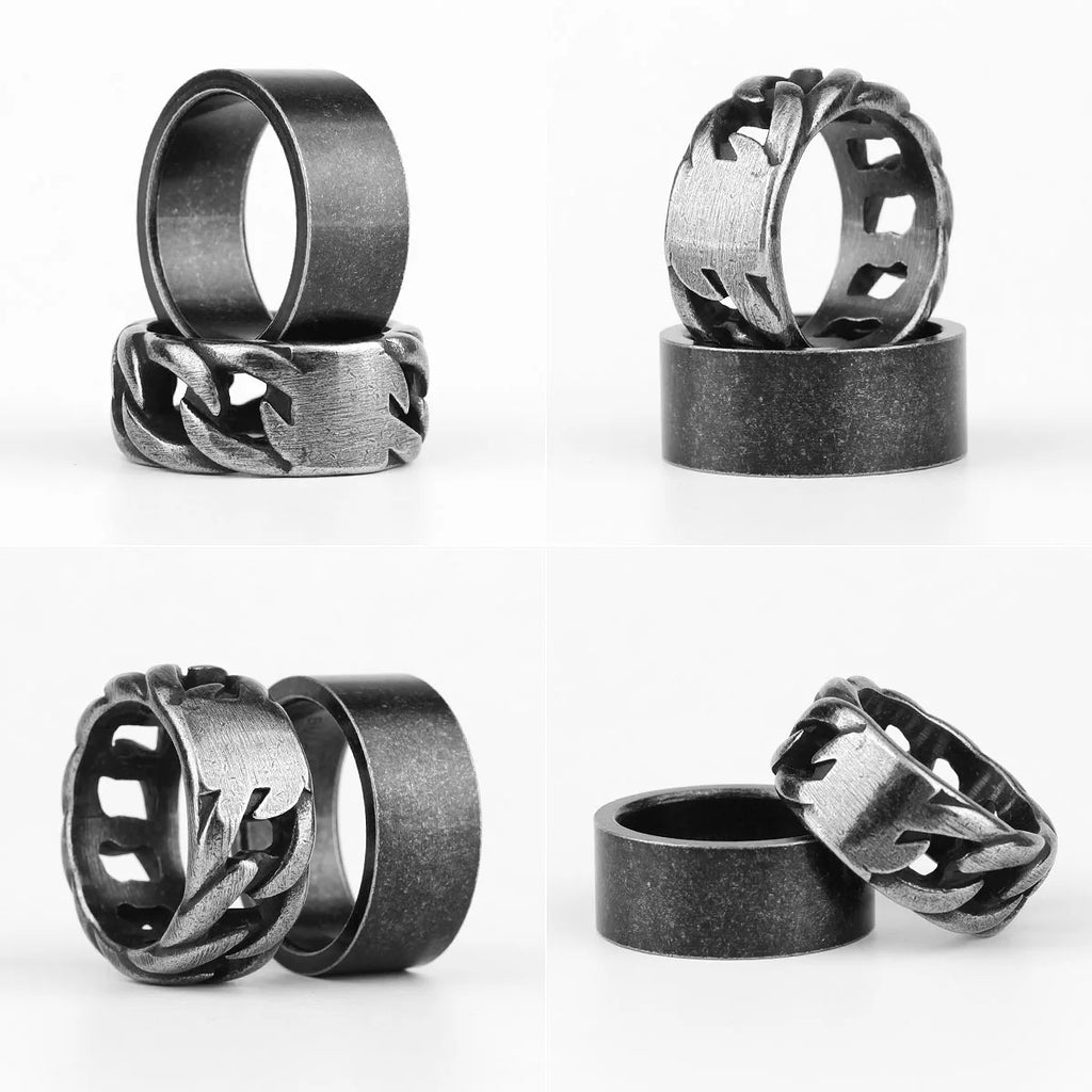 PENDRA Old Round Boyfriend Steel Ring