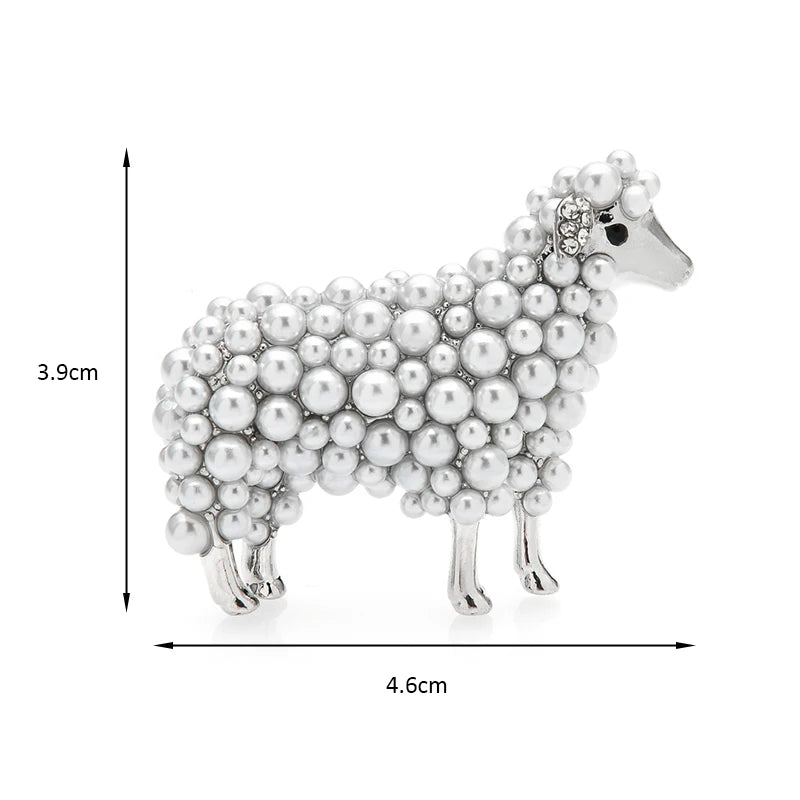 PENDRA Gentle Sheep Pearl Brooch