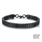 Stylish Stainless Steel Bali Foxtail Chain Bracelet for Men,Double Franco Link Chain Bracelets,Male Jewelry Gift for Dad Son