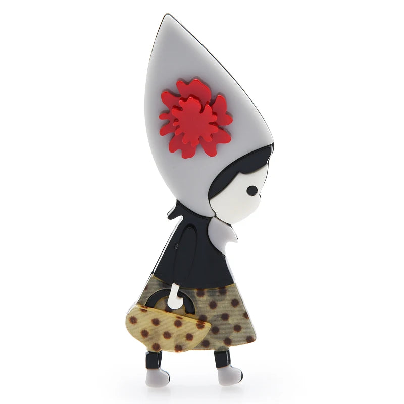 PENDRA Acrylic Little Red Brooch