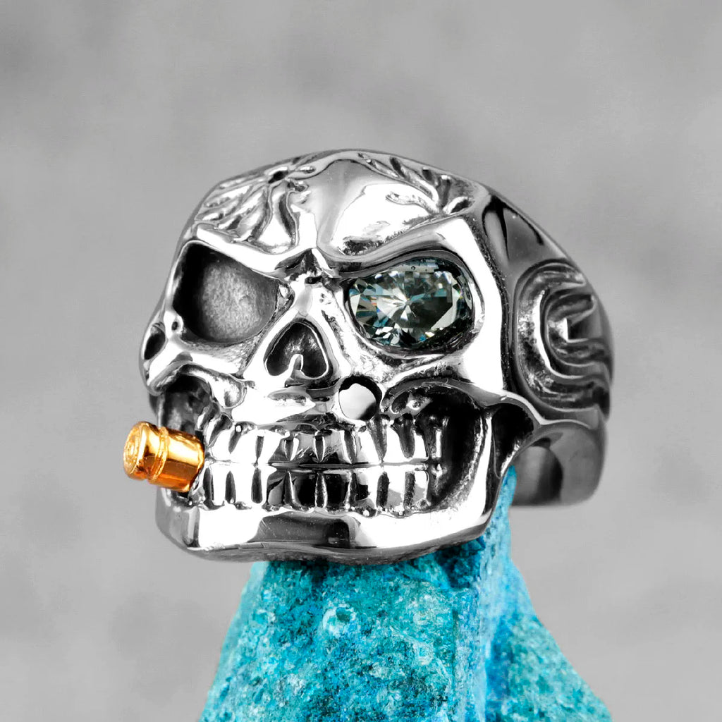 PENDRA Smoker Soldier Skull Steel Ring