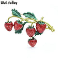 PENDRA Strawberrya Red Enamel Strawberry Brooch