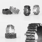 PENDRA Black Geometry Charm Ring