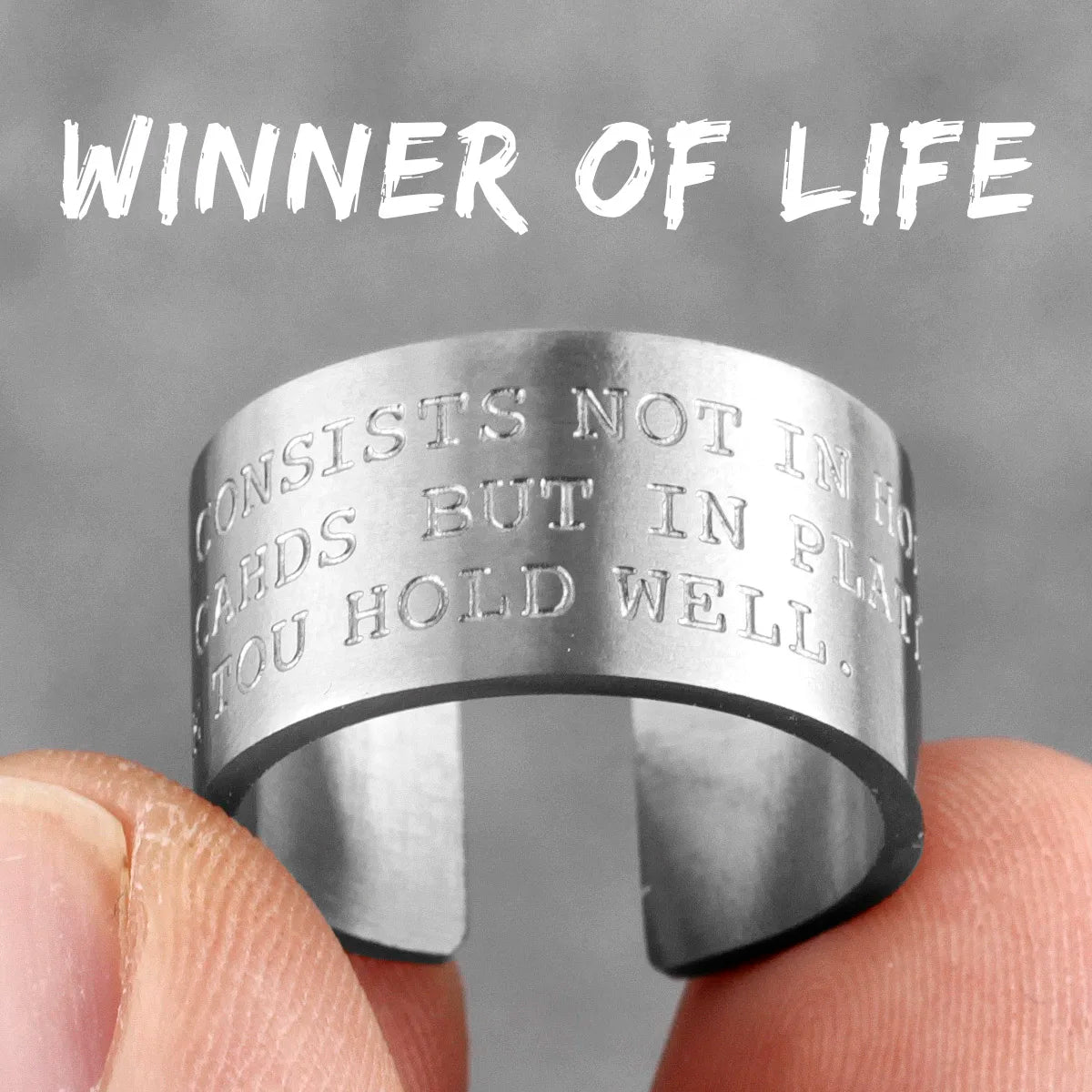 PENDRA Letter Open Boyfriend Steel Ring