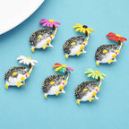PENDRA Meadow Hedgehog Enamel Animal Brooch