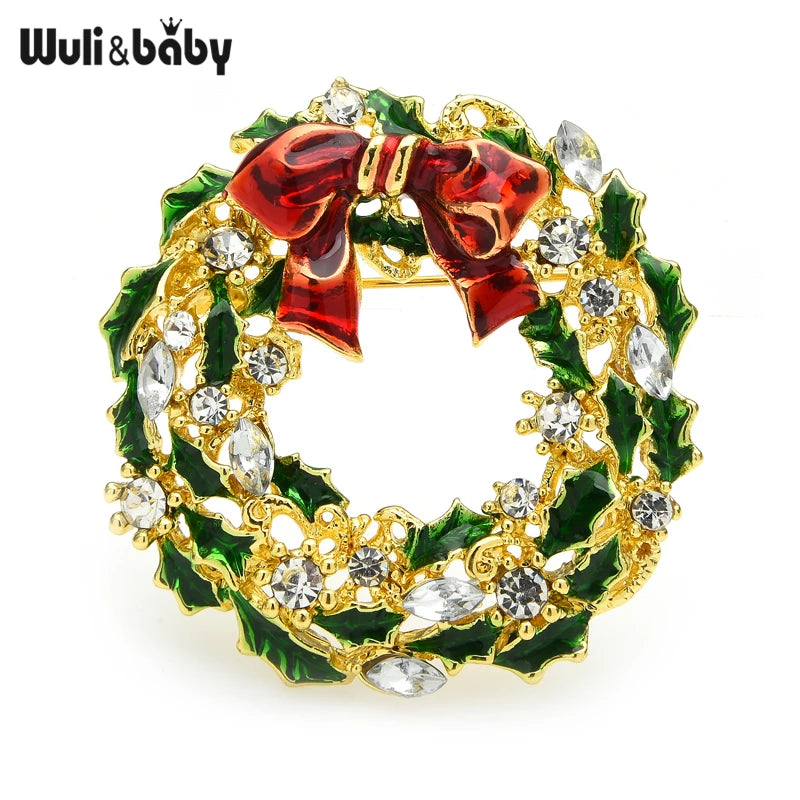 PENDRA Rosawreath Christmas Flower Wreath Brooch