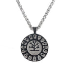 PENDRA Tree Life Rune Steel Necklace