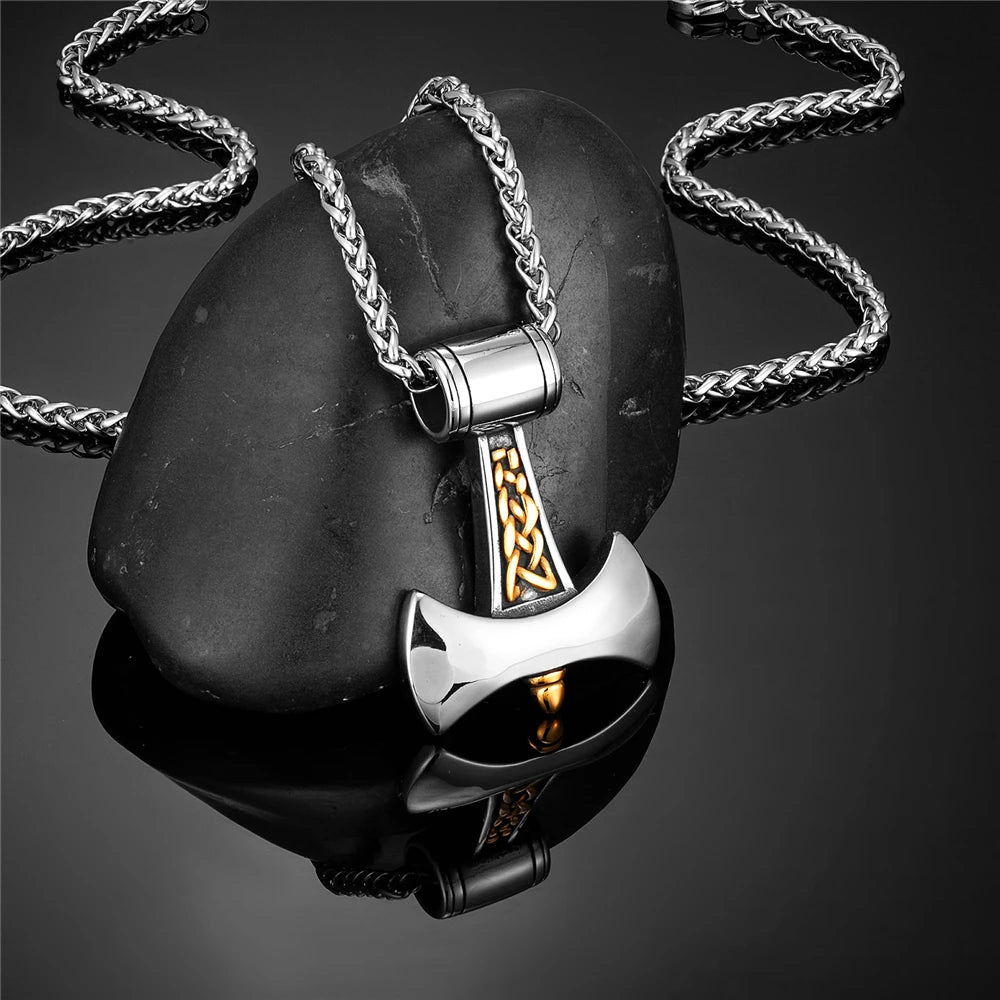 PENDRA Rune Gold Hammer Necklace