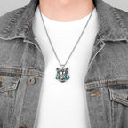 PENDRA Animal Cat Eyes Steel Necklace
