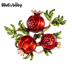 PENDRA Pomella Red Enamel Pomegranate Brooch
