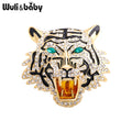 PENDRA Emerald Eye Tiger Head Brooch