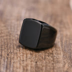 Cremation Ring, Black Urn Signet Rings, Ashes Holder Urn Ring, Keepsake Memorial Jewelry