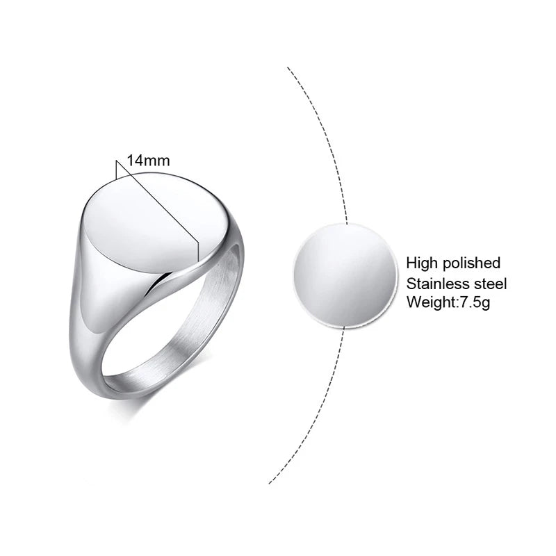 TRULY NOBLE ROYALTY PINKY RING NGRAVED SIGNET RING WITH PERSONALIZED SIGNATURE RING FOR STYLISH GENTLEMEN JEWELRY