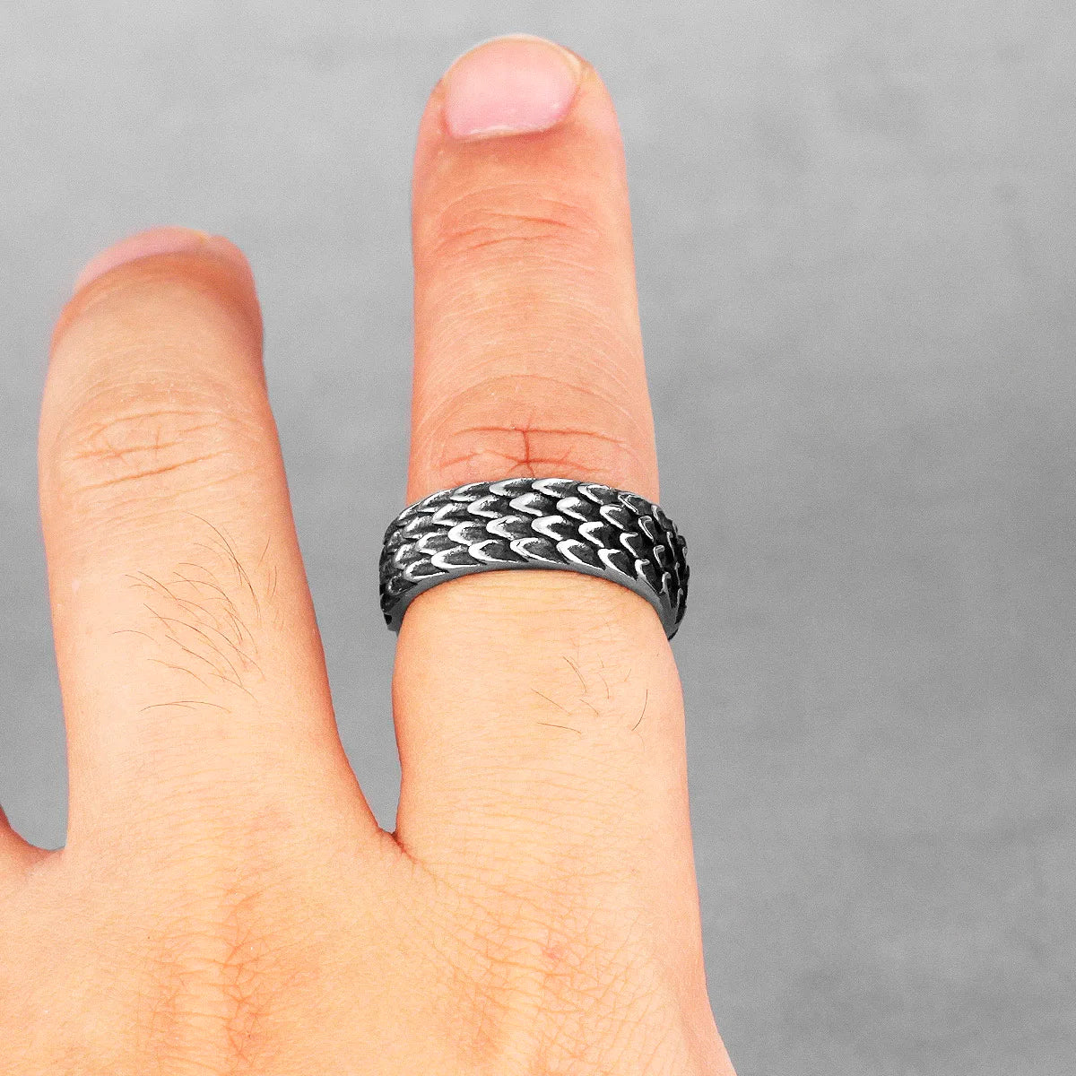 Evil Dragon Scale Stainless Steel Mens Rings Punk Hip Hop Unique For Male Boyfriend Biker Jewelry Creativity Gift Wholesale