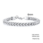 Stylish Stainless Steel Bali Foxtail Chain Bracelet for Men,Double Franco Link Chain Bracelets,Male Jewelry Gift for Dad Son