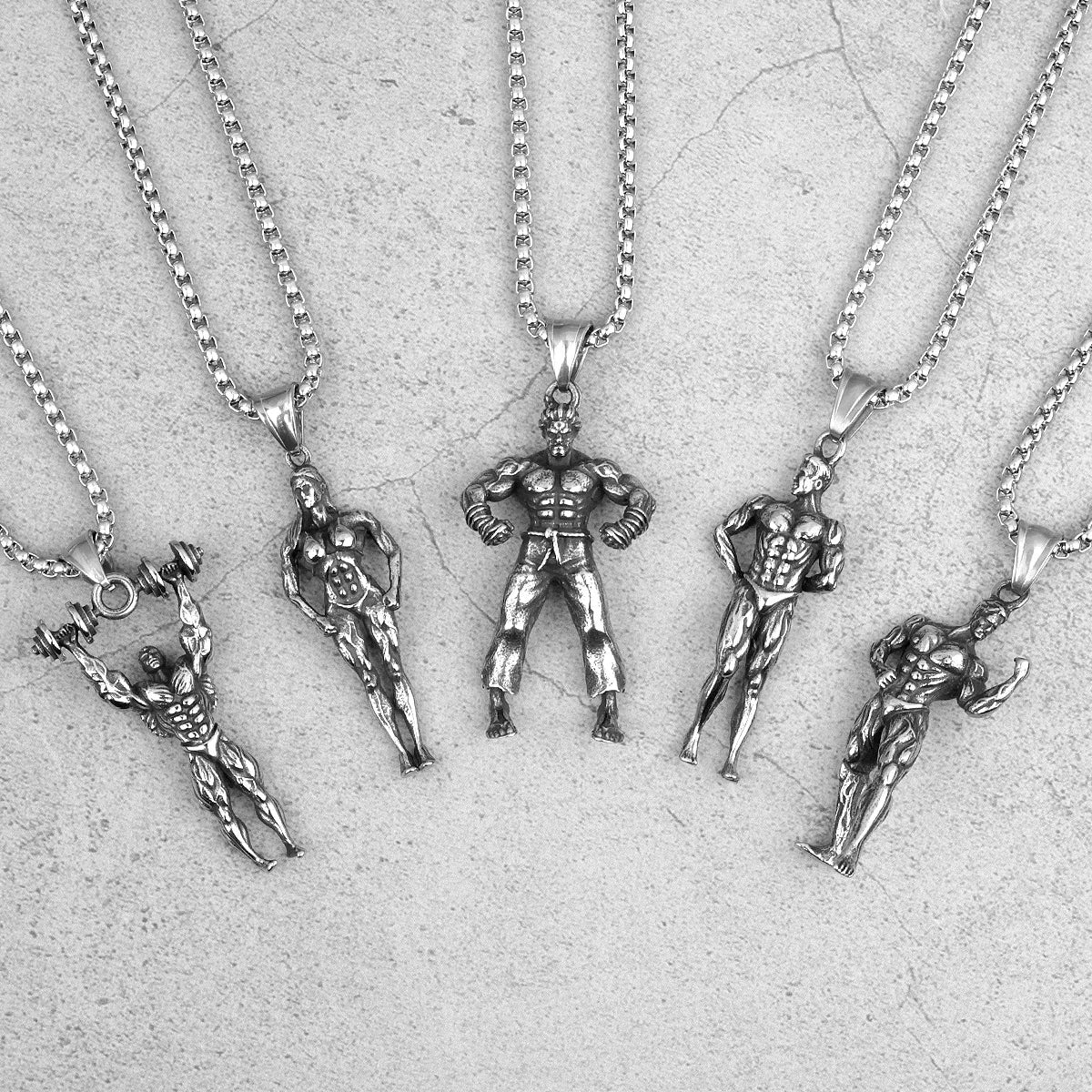 PENDRA Fitness Gym Bodybuilding Steel Necklace