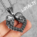 Loyal Love Skull Stainless Steel Men Necklaces Pendants Chain Punk Gothic for Boyfriend Male Jewelry Creativity Gift Wholesale