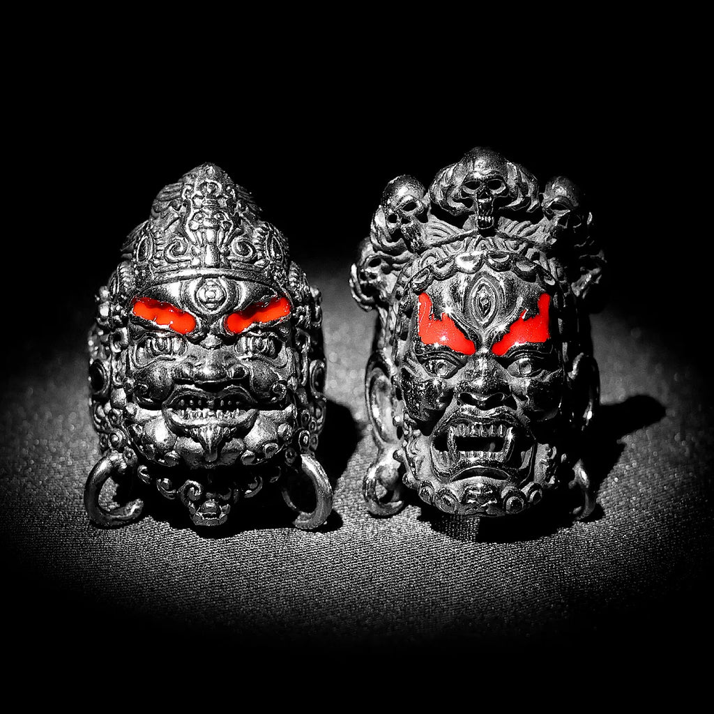 PENDRA Tibetan Buddhism Raksha Steel Ring