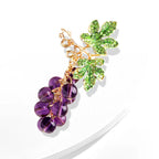 PENDRA Vinetta Glass Bead Grape Brooch