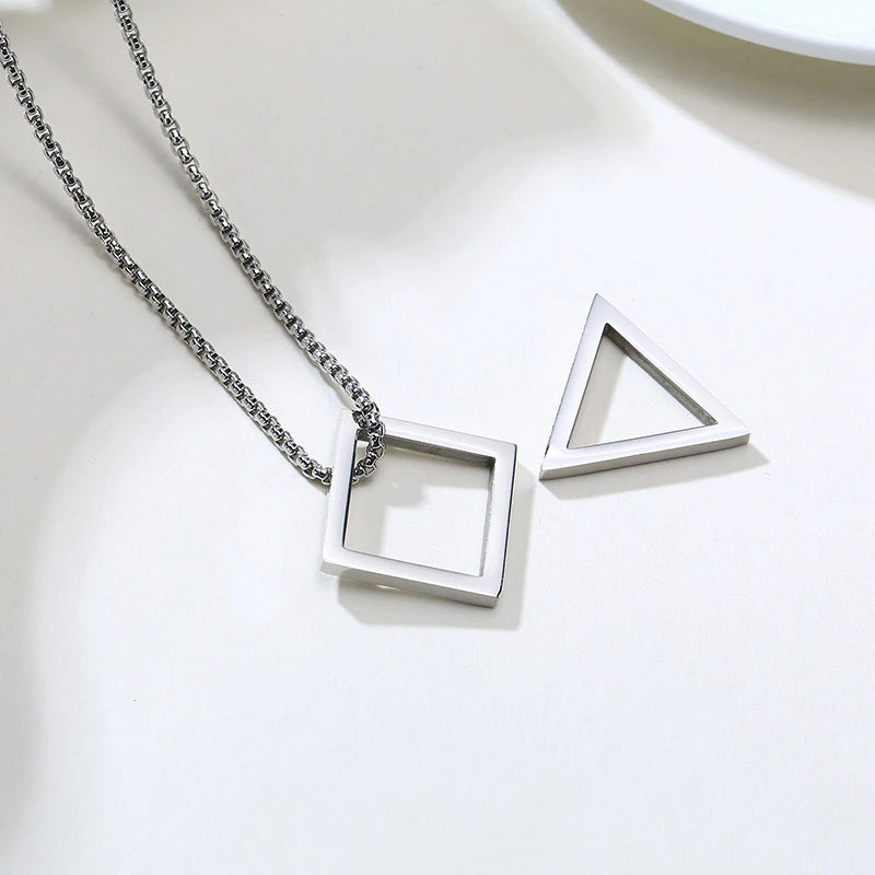 PENDRA Interlocking Triangle Pendant Necklace