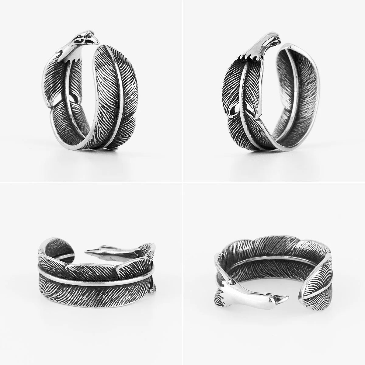 PENDRA Indian Eagle Feathers Steel Ring