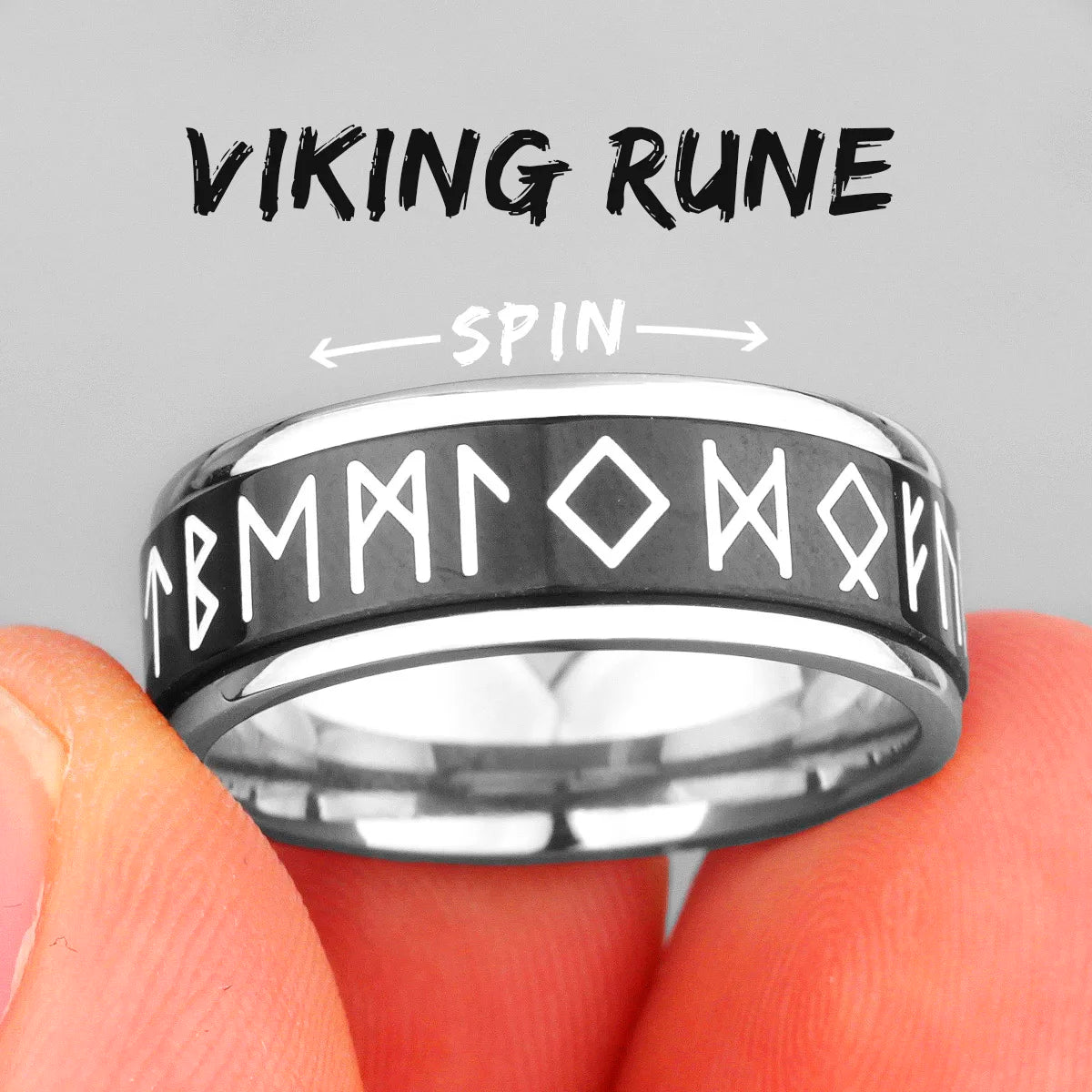 PENDRA Viking Rune Spin Ring
